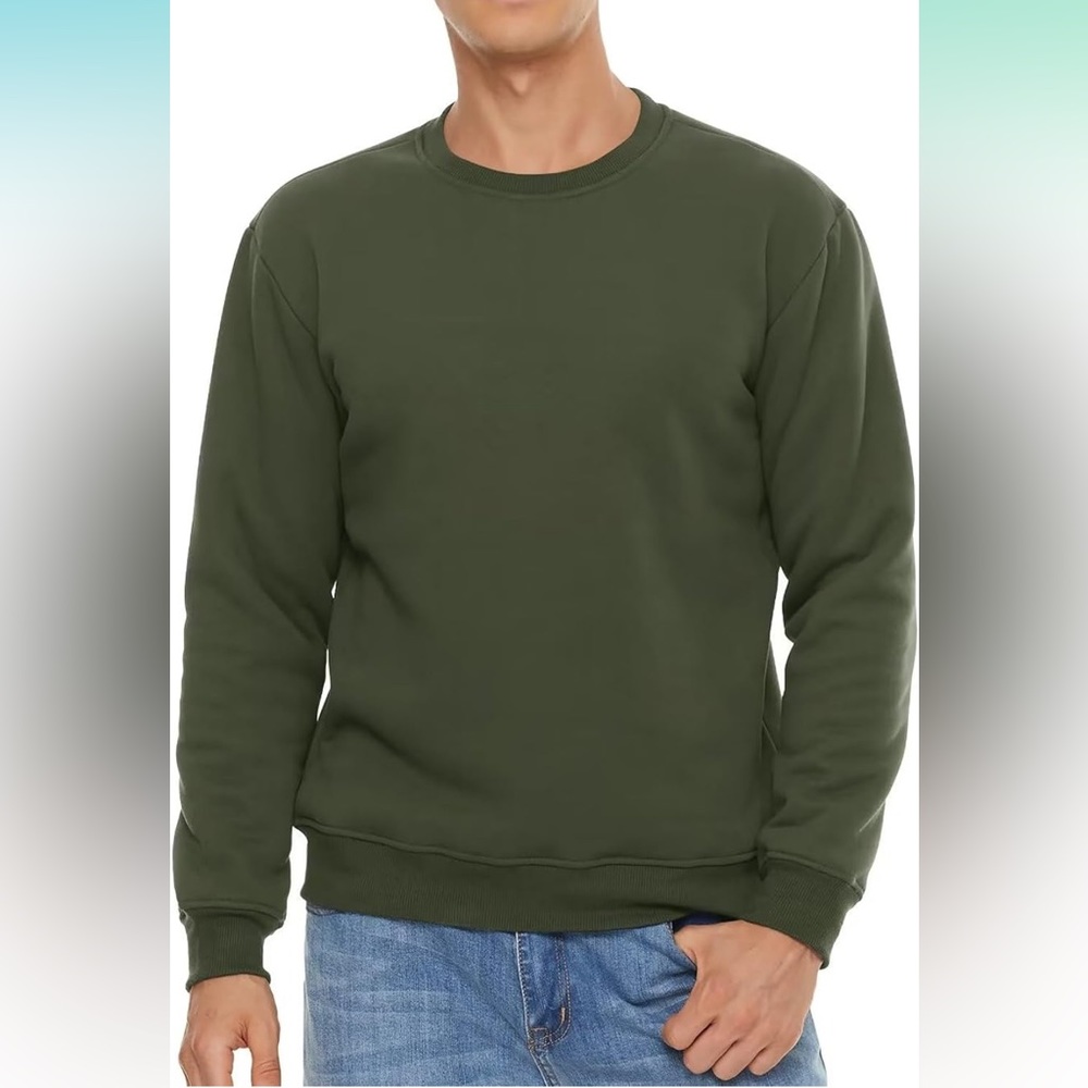 BUNDLE- TACVASEN Men's Crewneck Sweatshirt Warm Sherpa Lined Sweatshirts